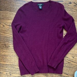 Lord & Taylor 100% Cashmere Women’s Med. Deep Plum Crewneck Sweater Quiet Luxury